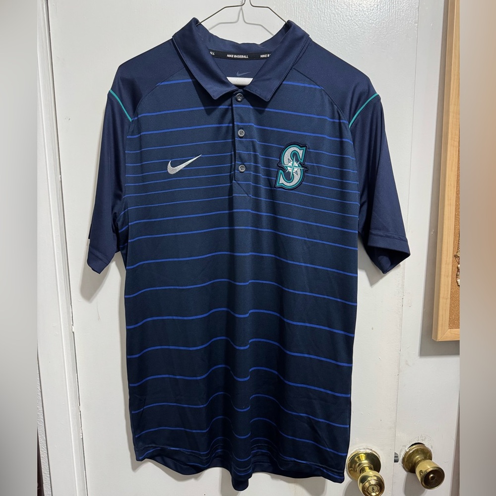 Nike Seattle Mariners Dry-Fit Polo Short Sleeve Shirt